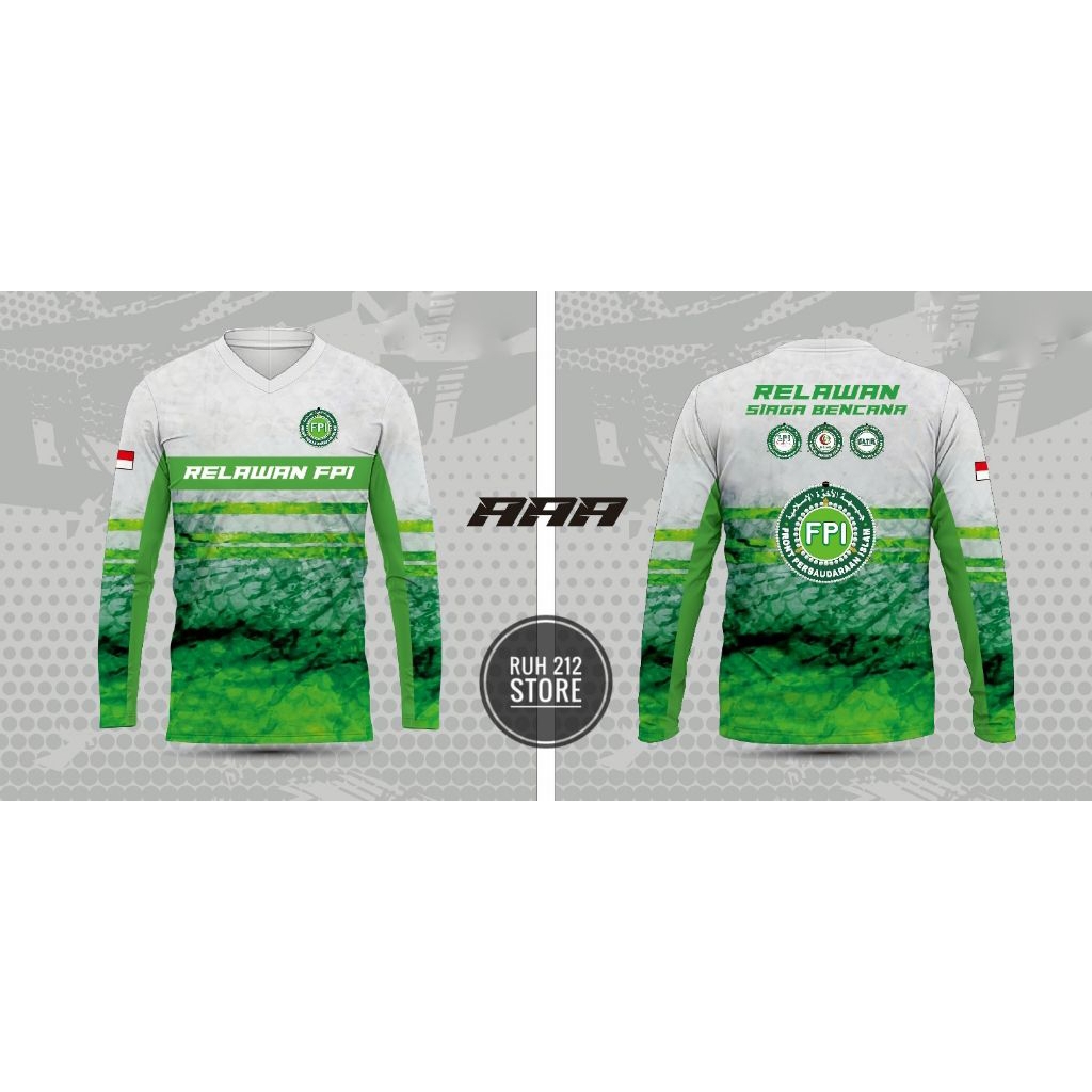 Jersey relawan FPI lengan panjang bahan DRYFIT PREMIUM
