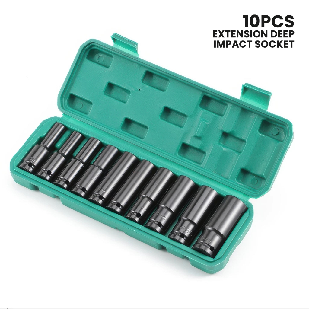 10Pcs Mata Socket 1/2‘’ 8-24mm Impact Kunci Socket/Kunci shock Impact socket set/Impact sock impact 