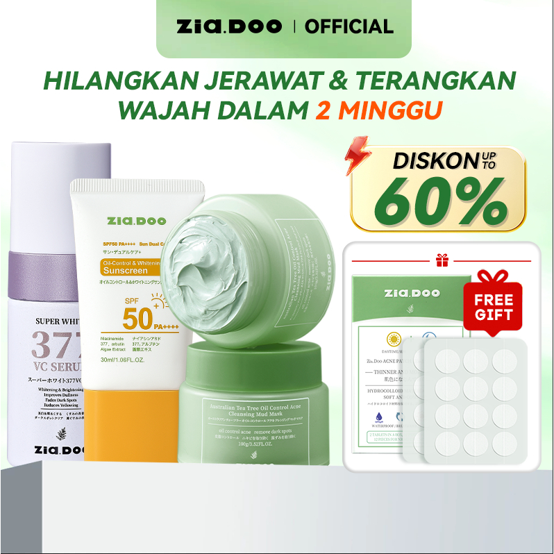 ZIA.DOO Australian Tea Tree Oil Control Acne Essence Lotion 2ml + 8D Cream 2g + Essence 2ml