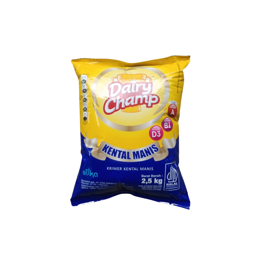 Dairy Champ Susu Krimer Kental Manis 2,5 Kg Bantal /SKM DairyChamp 2500gram Pouch