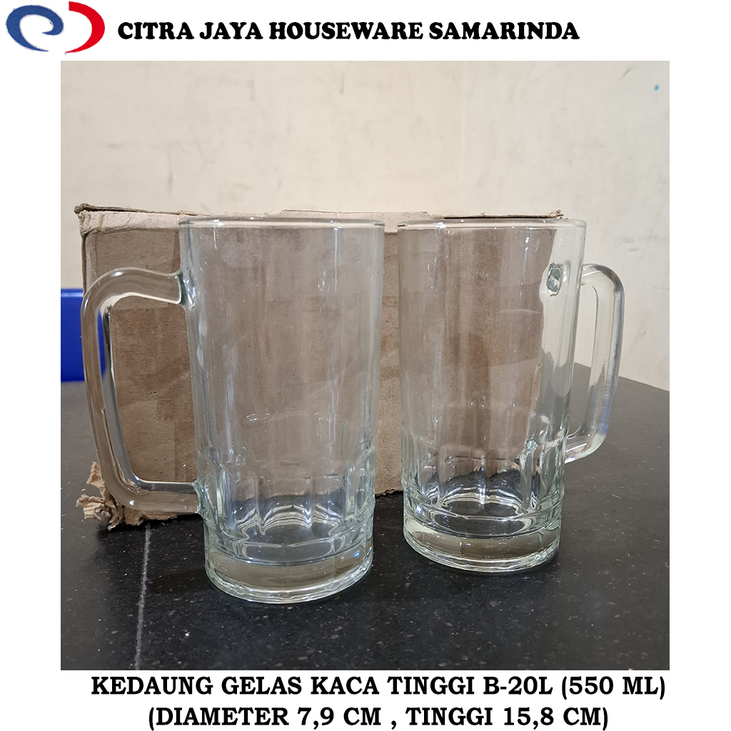 Gelas Kaca Tinggi 550 ML KEDAUNG B-20L (PER KOTAK / 6 PCS)