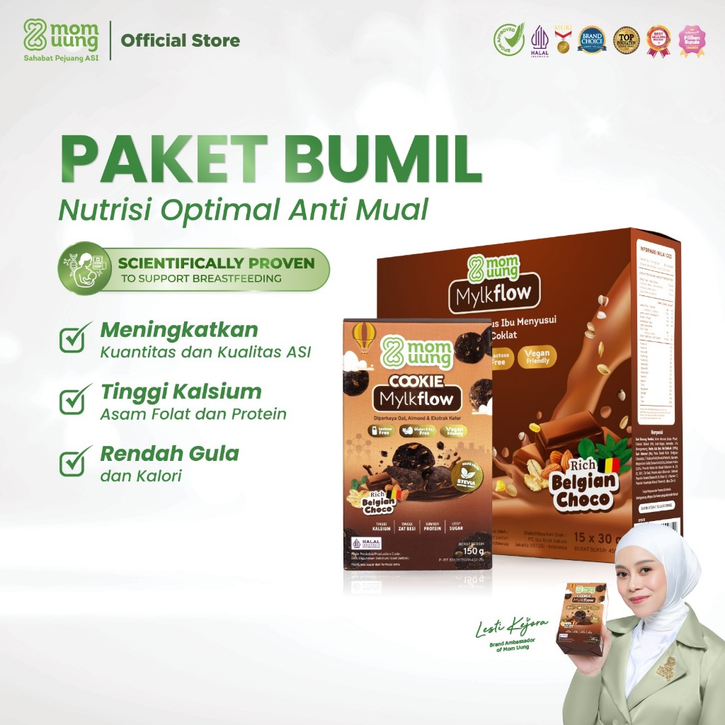 Paket Bumil - Mom Uung Susu Mylkflow + Cookie Mylkflow - Pelancar ASI Halal BPOM