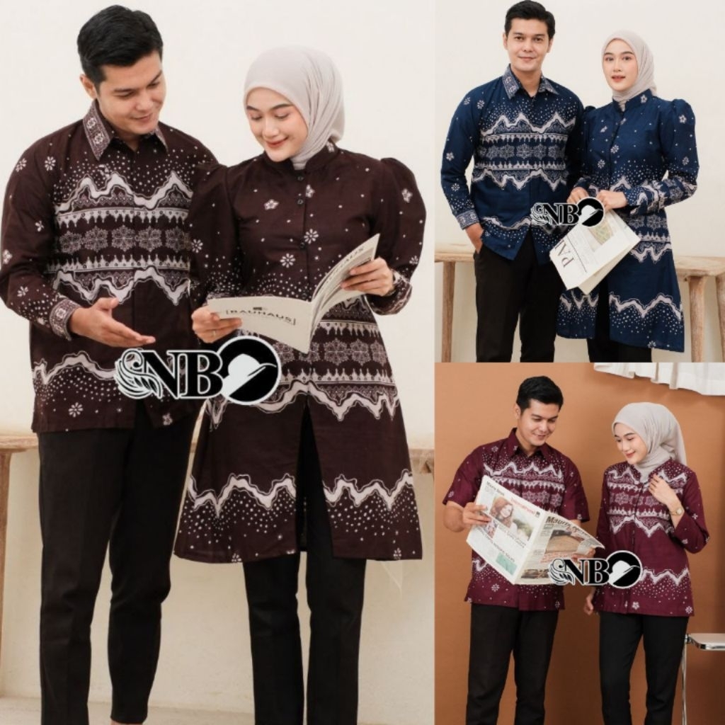 Batik Wanita Jumbo Blouse Batik Modern Atasan Wanita Batik Tunik Model kancing busui