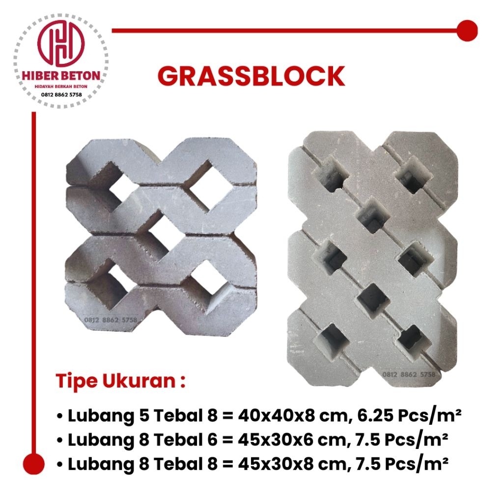 GRASSBLOCK - PAVING RUMPUT - PAVING BLOCK RUMPUT - LUBANG RUMPUT - TAMAN - CARPORT - PENAHAN TANAH -