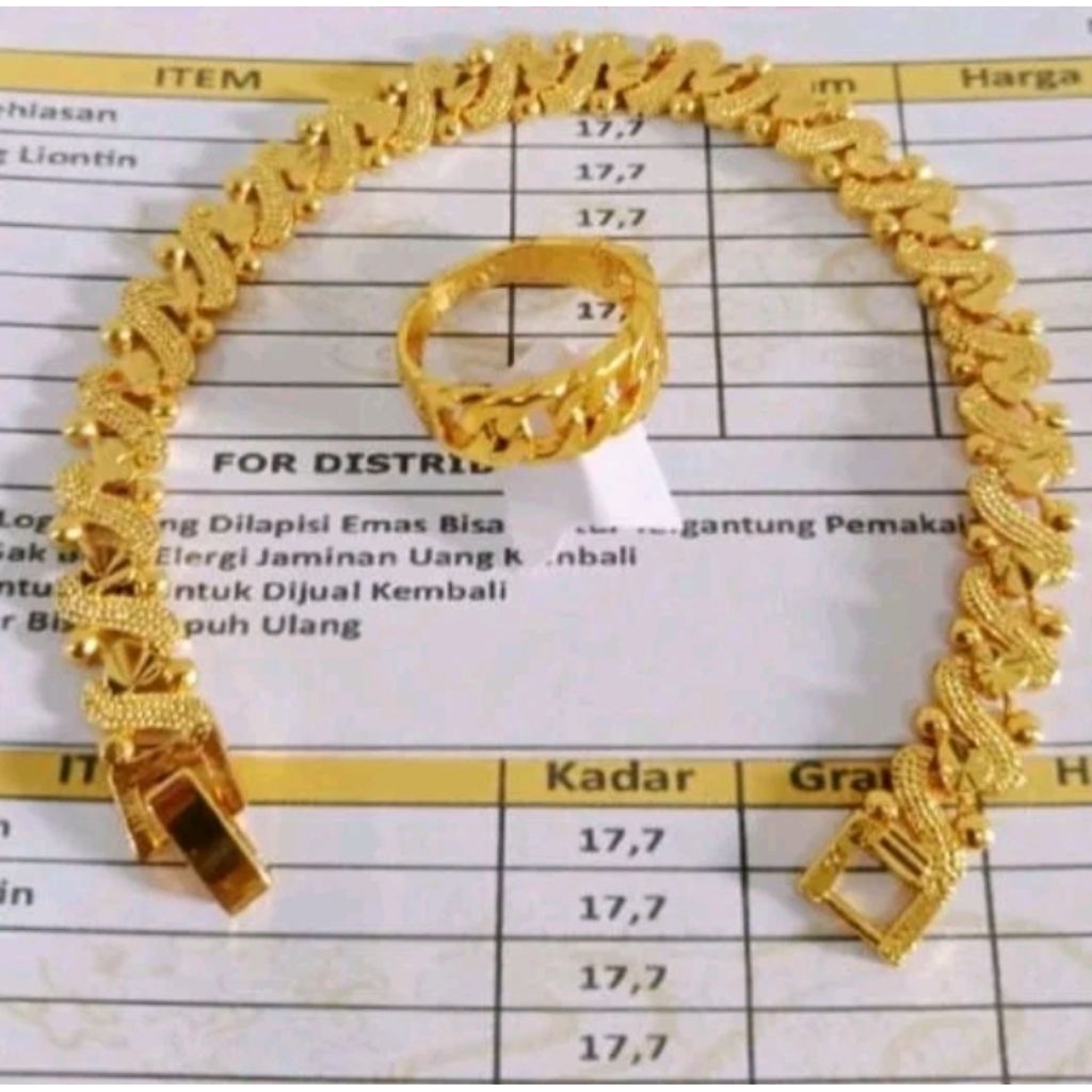 Gelang Sisik Naga Free Cincin Premium Berlapis Emas Muda Free Surat Dari Toko Kami