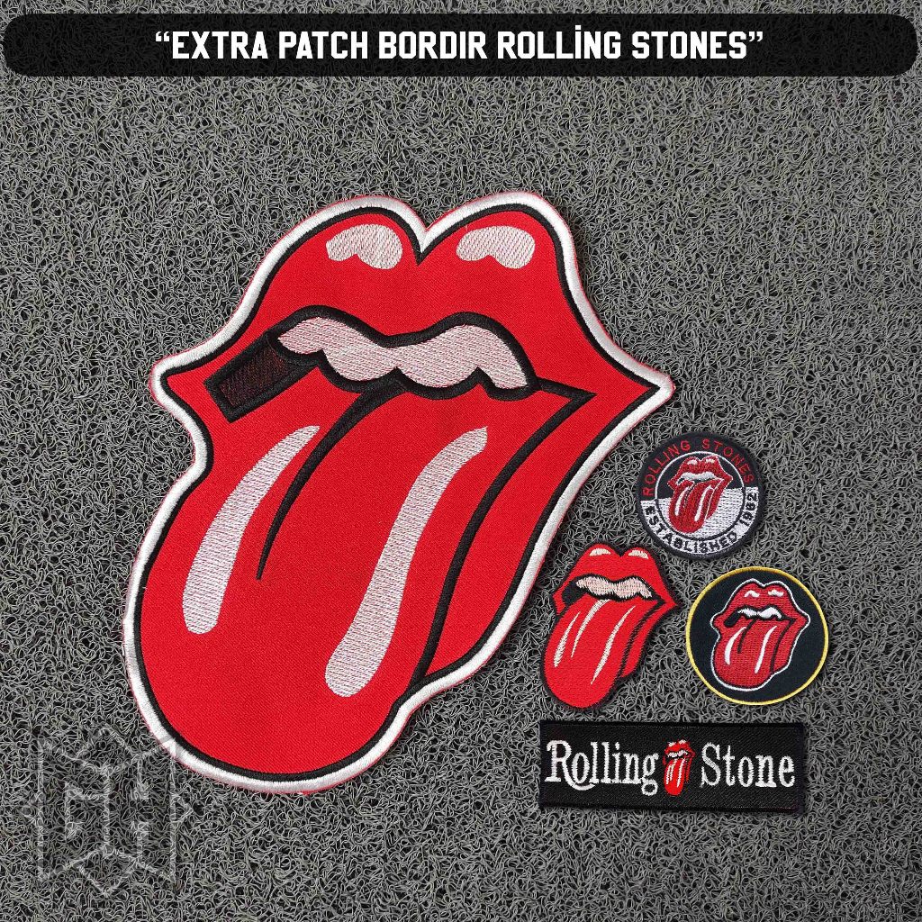 Patch Rolling Stones Musik satu paket 5 pcs backpatch bordir patch besar tempelan jahit aksesoris ro