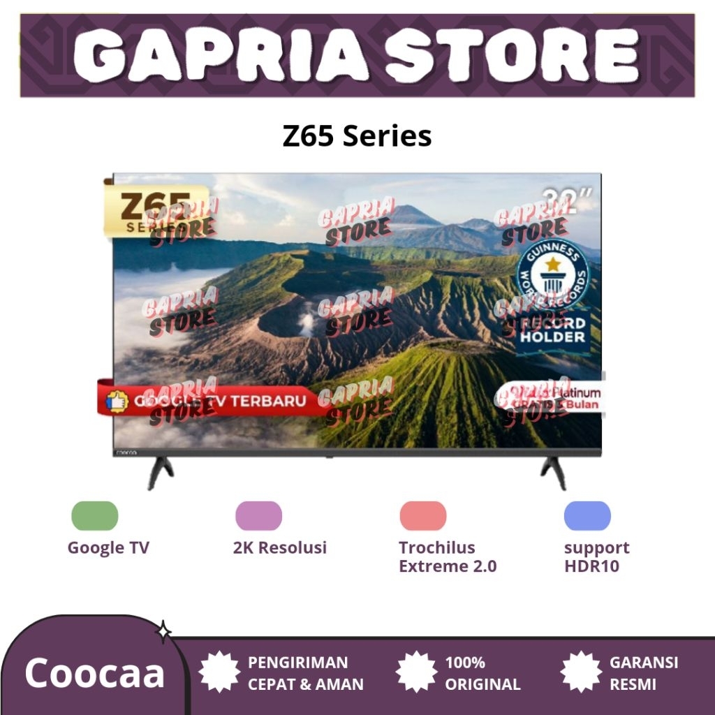 COOCAA 40 inch Google TV Digital LED 40Z65 - Frameless - Garansi Resmi
