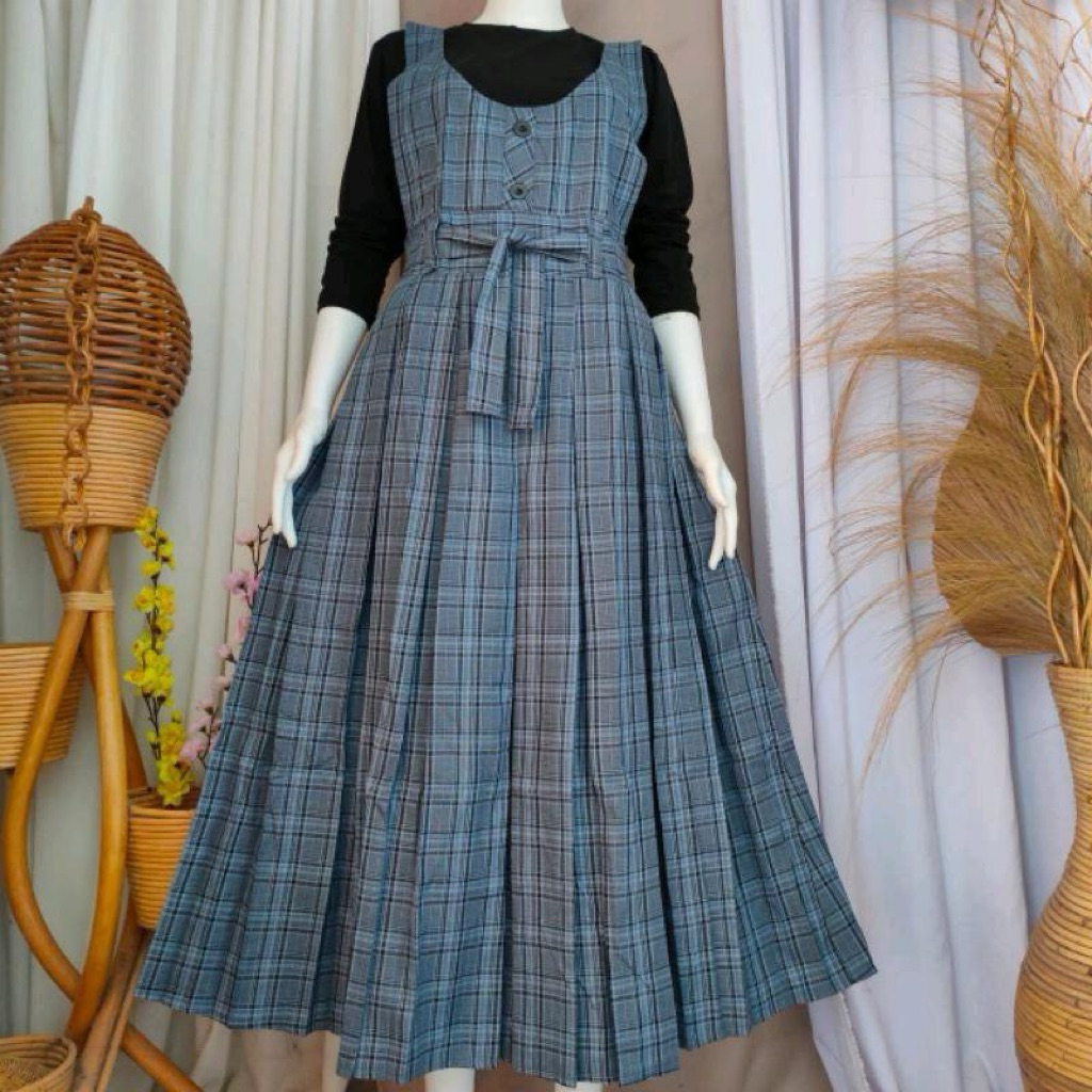 GAMIS OVERALL KOTAK KOTAK TERBARU