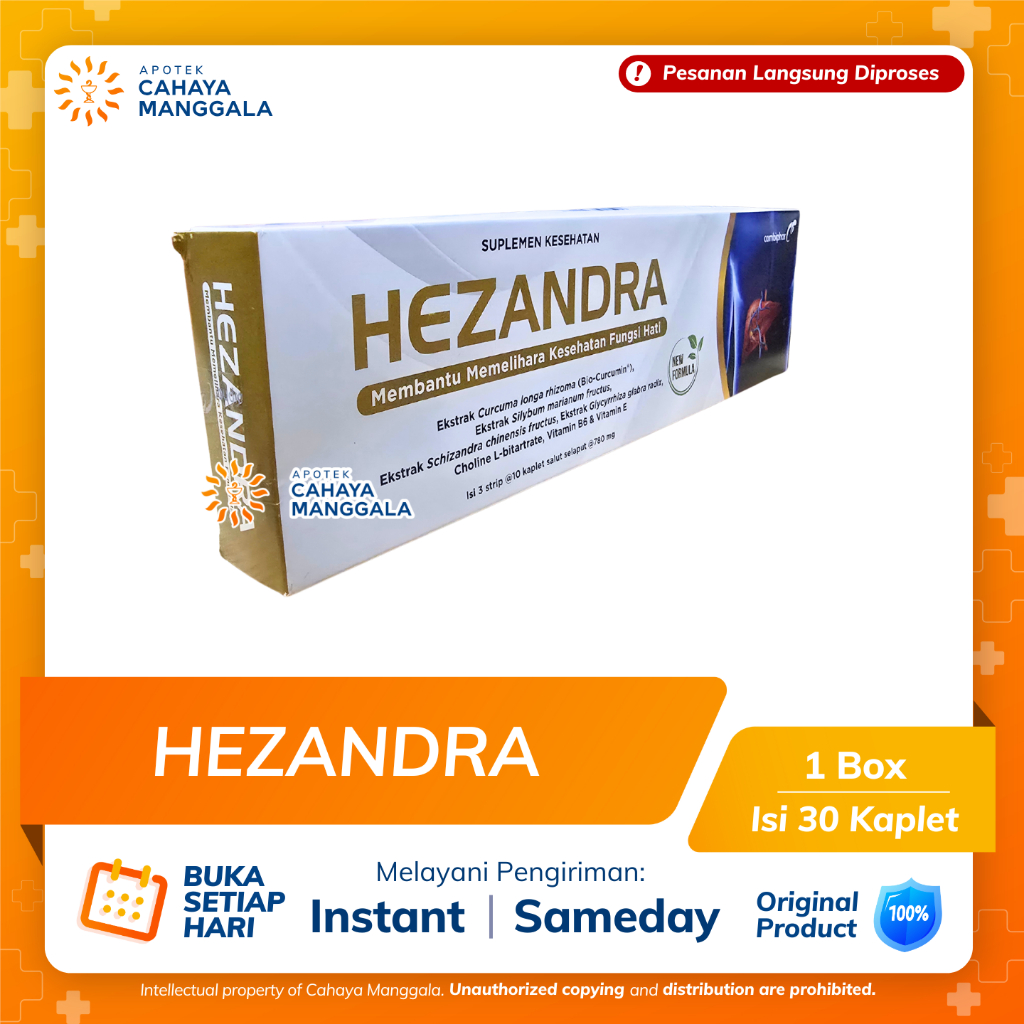 HEZANDRA SUPLEMEN KESEHATAN HATI PER BOX 30 KAPLET