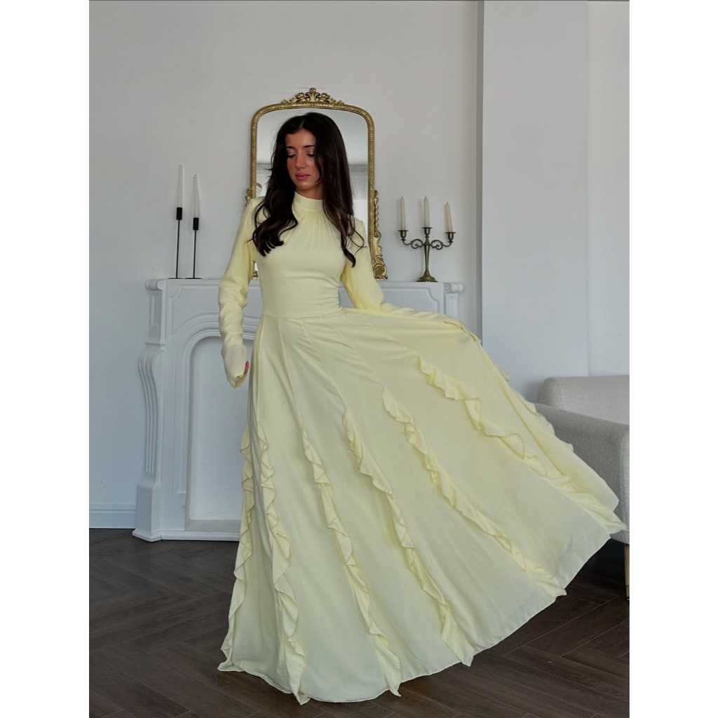 Aruni Dress Melayu JUmbo Bahan Ceruty Model Simpel Terbaru 2025