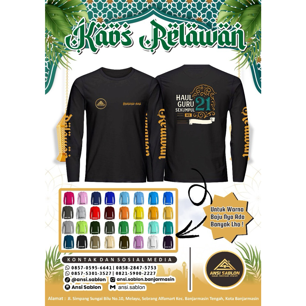 Kaos Haul Relawan Sekumpul,Murah Meriah,Free Desain Bebas Custom Tulian