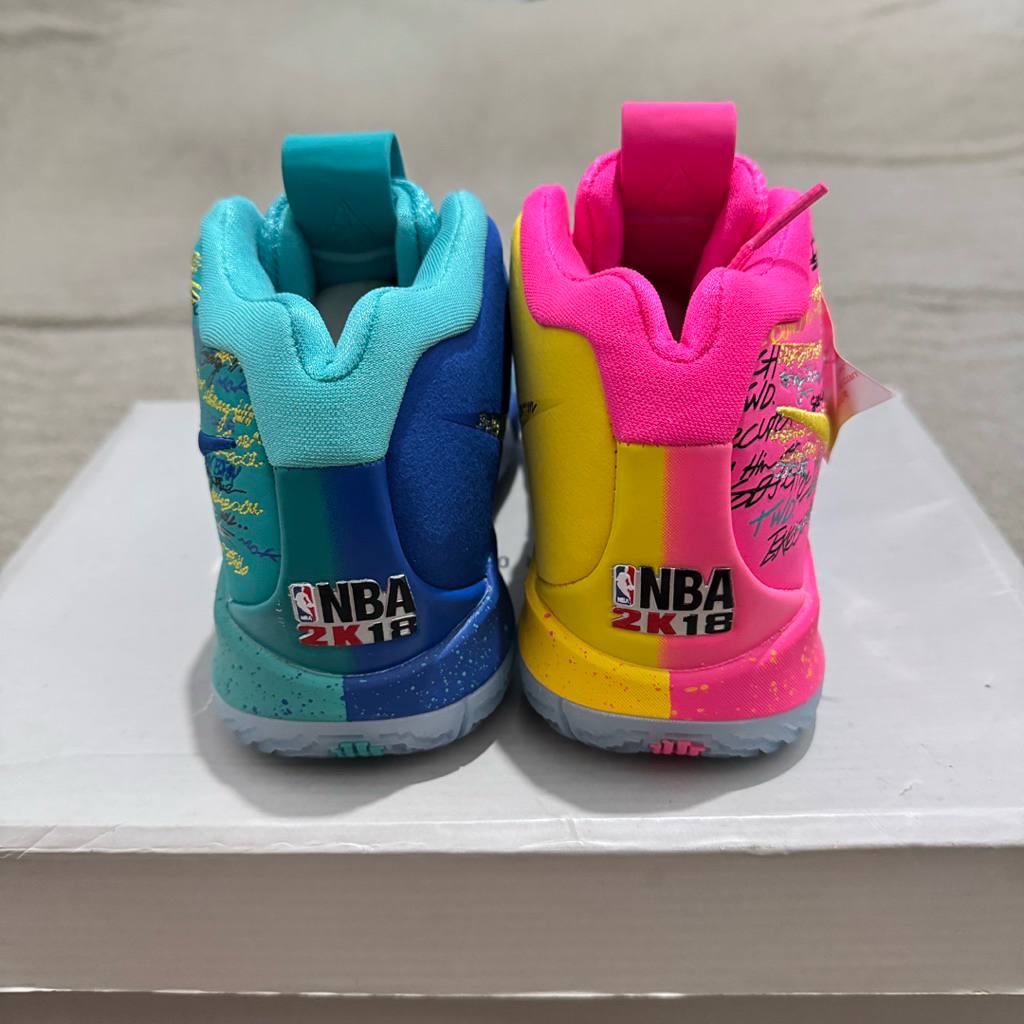 promo terbaru sepatu basket kyrie 4 nba 2k18 teal pink premium original