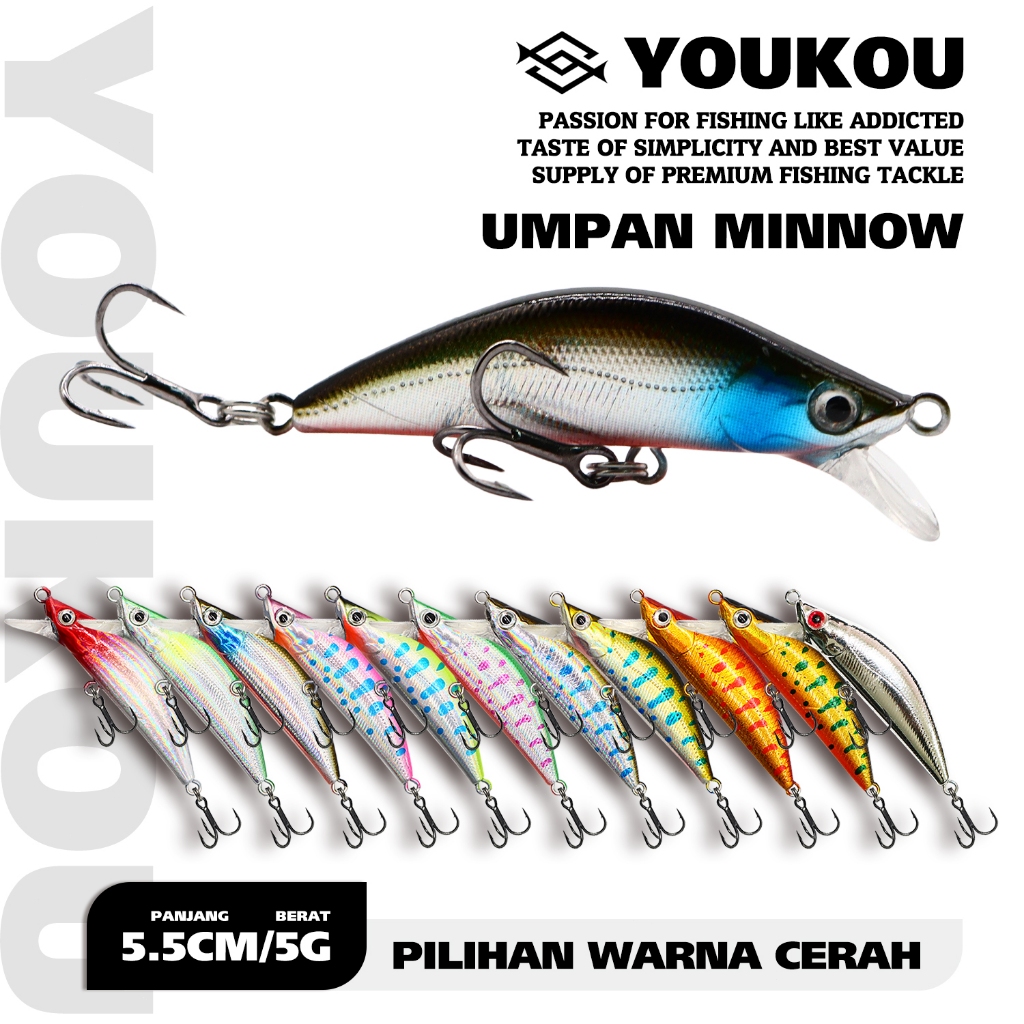 YOUKOU - UMPAN MINNOW 3D MATA IKAN EFECT UMPAN ORIGINAL