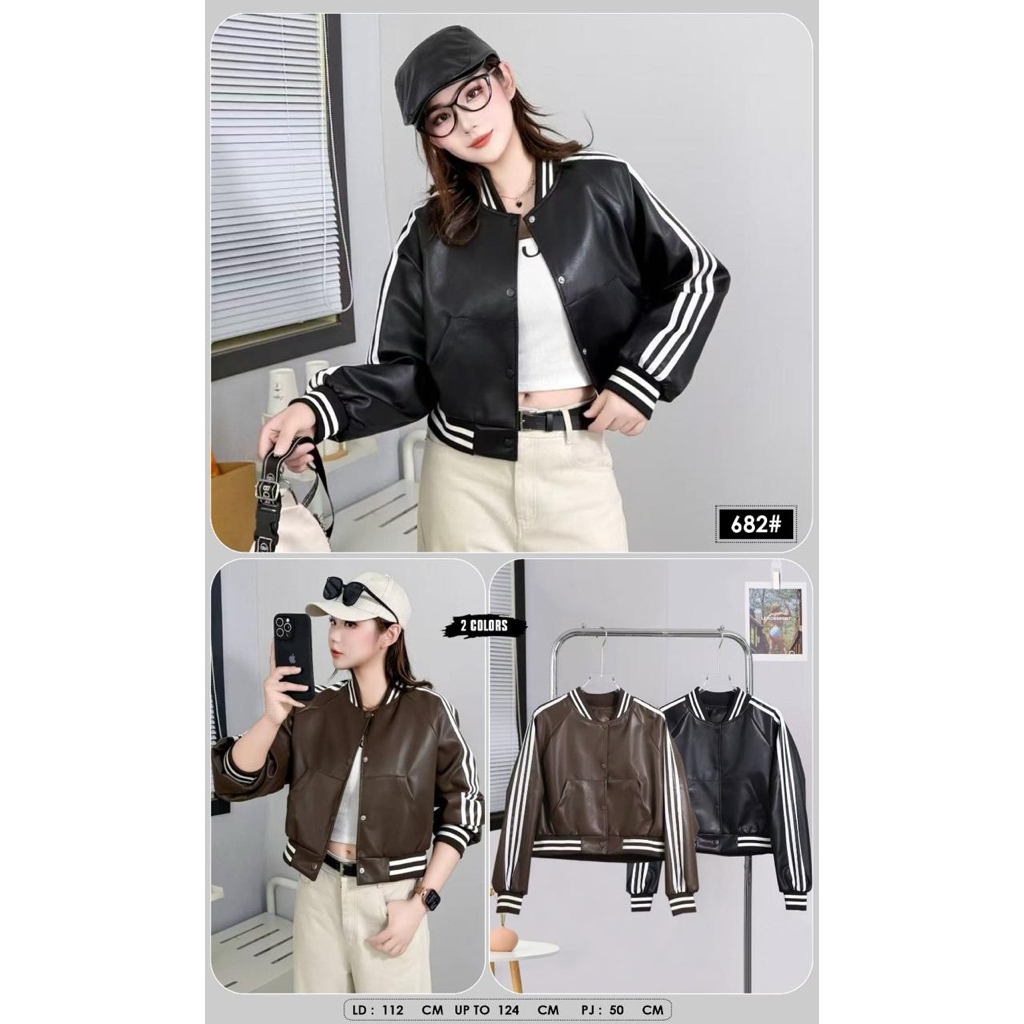 SPORTY LEATHER VARSITY JACKET