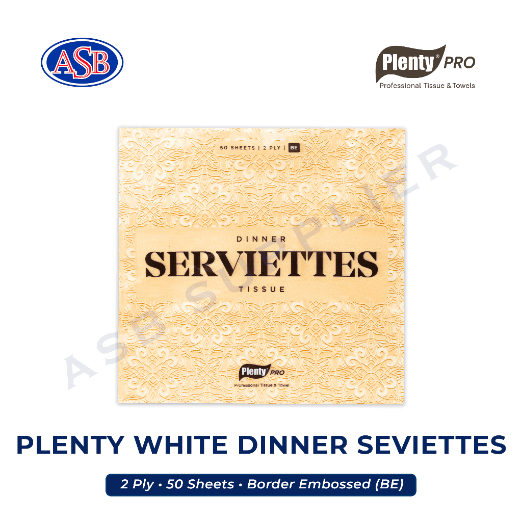 Tissue / Tisu PLENTY White Dinner Napkin (50 Sheets)