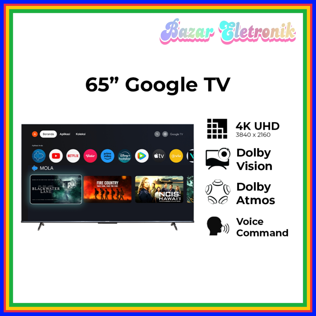 LED POLYTRON 65UG5959 / LED POLYTRON 65 INCH SMART GOOGLE TV 4K UHD / POLYTRON LED TV 65 INCH 4K UHD