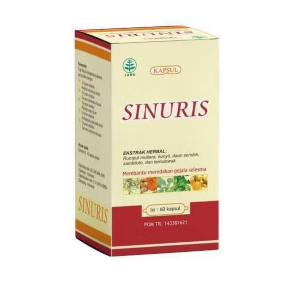 Kemasan Baru !!! Kapsul SINURIS ( Ekstrak Rumput Mutiara, Kunyit, Daun Sendok, Sambiloto, & Temulawa