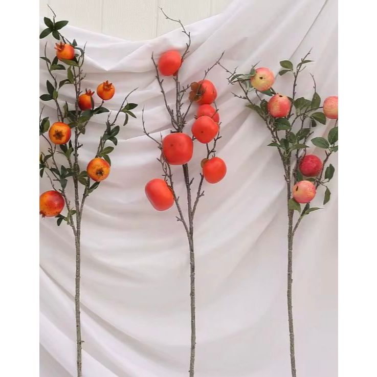 Hiasan Imlek Buah Bunga Rejeki Dekorasi Pomegranate , Apel, Tomat Cherry, Jeruk, Persimmon Plastik