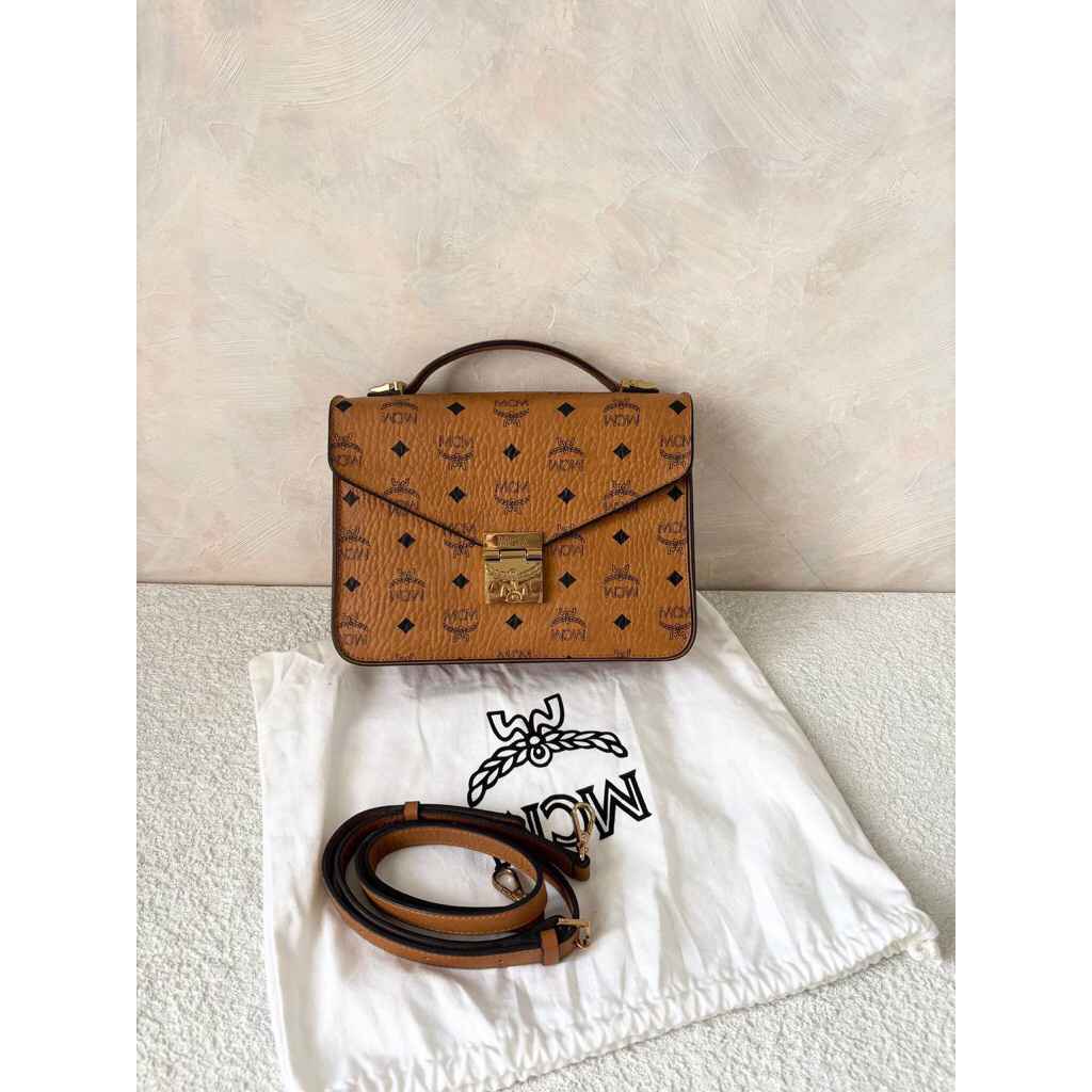 (PRELOVED) MCM Patricia Visetos Cognac GHW