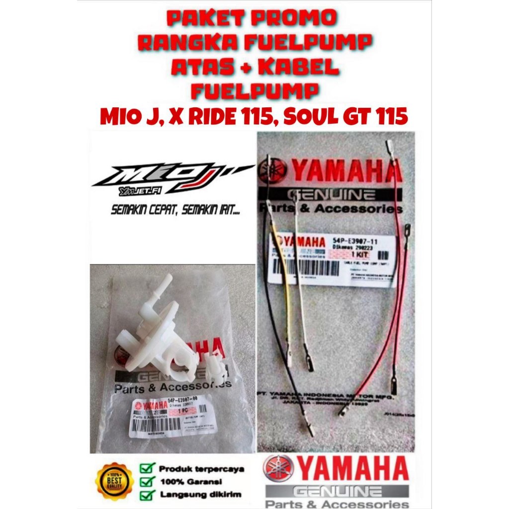 PAKET PROMO RANGKA FUELPUMP NOZZLE BATERAI + KABEL MIO J, X RIDE 115, SOUL GT 115 ORIGINAL YAMAHA