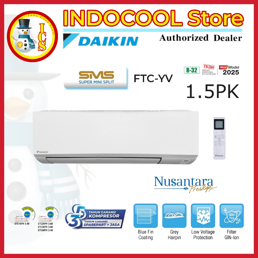 Ac Daikin Split 1.5 PK FTC35-YV Standard - R32