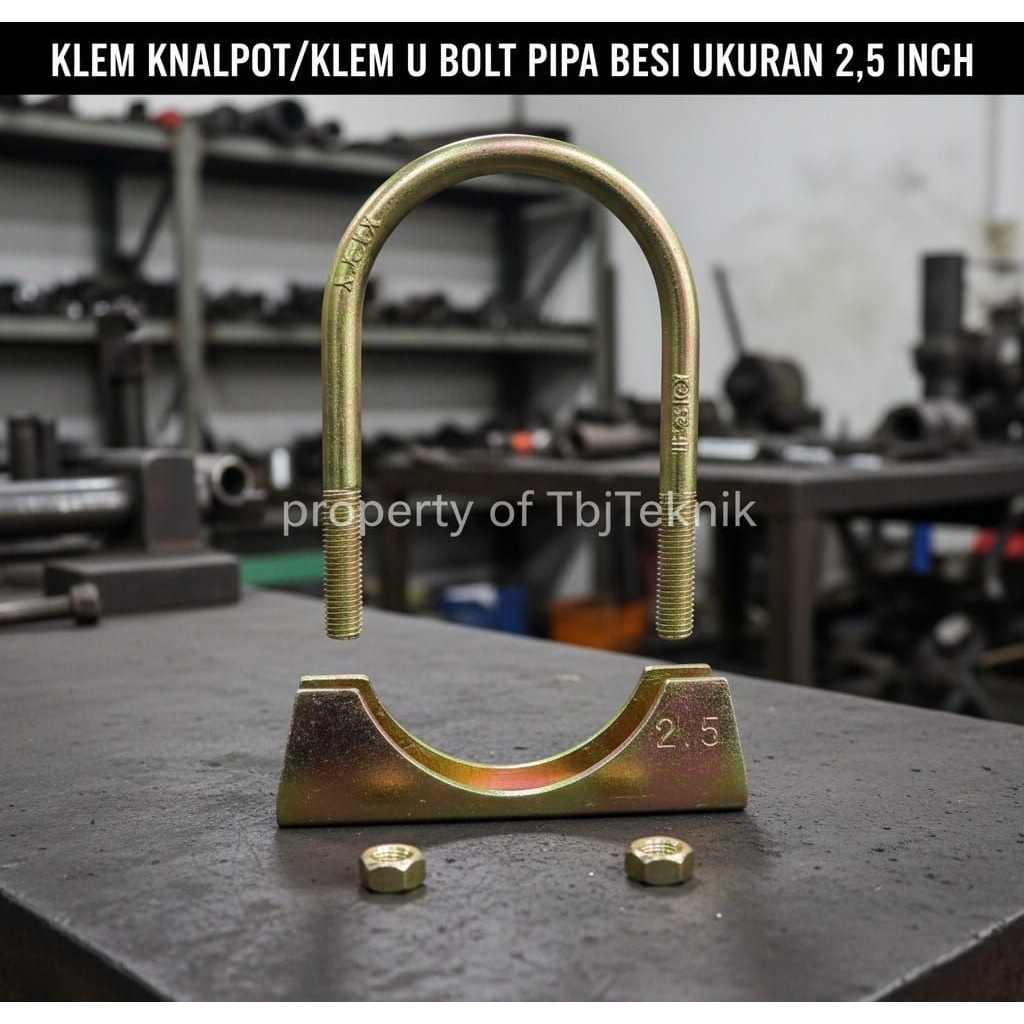 klem U Bolt pipa besi/ klem knalpot/klem setrok 2 1/2 inch