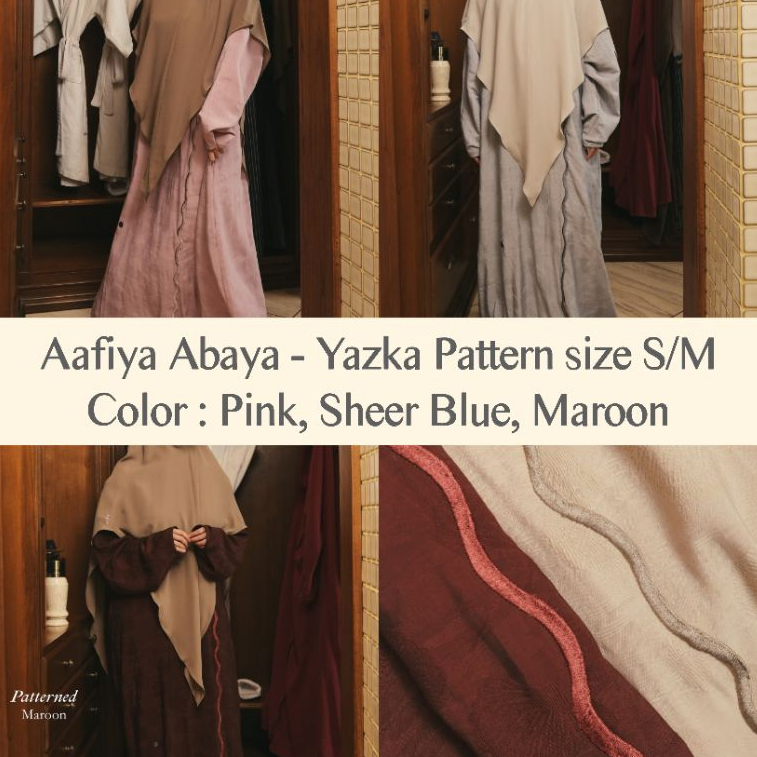 AAFIYA ABAYA | Yazka Pattern Pink S/M | Yazka Pattern Sheer Blue | Yazka Pattern Maroon | Yazka Patt