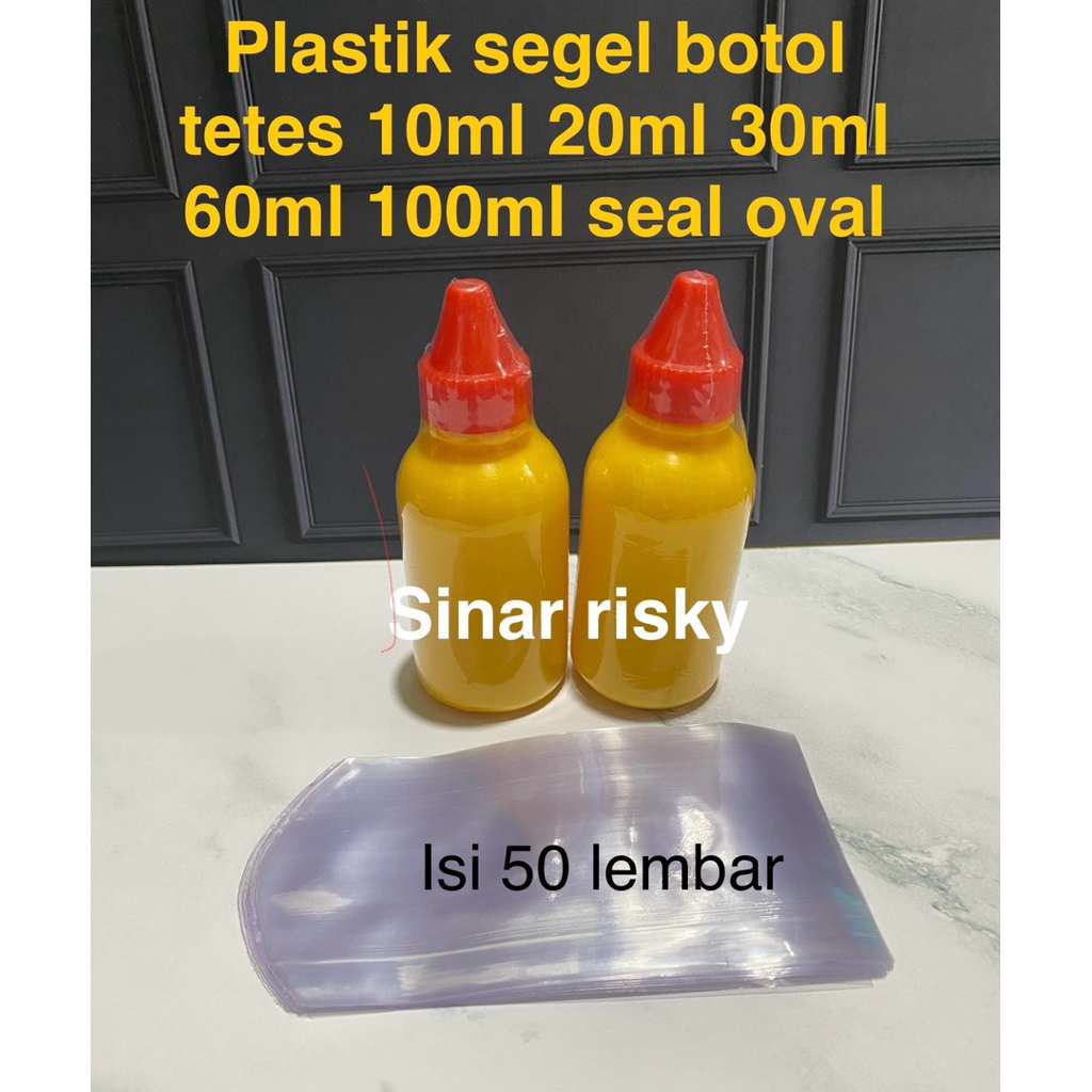 plastik segel botol tetes seal oval 10ml 20ml 30ml 60ml 100ml plastik segel botol tetes (isi 50lemba