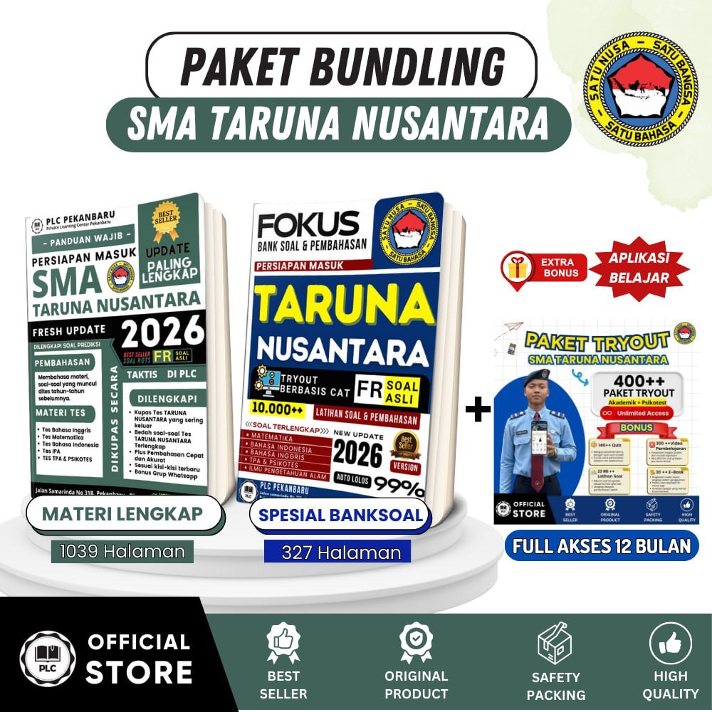 PLC - Buku Materi & Bank Soal Tes Masuk SMA Taruna Nusantara 2026