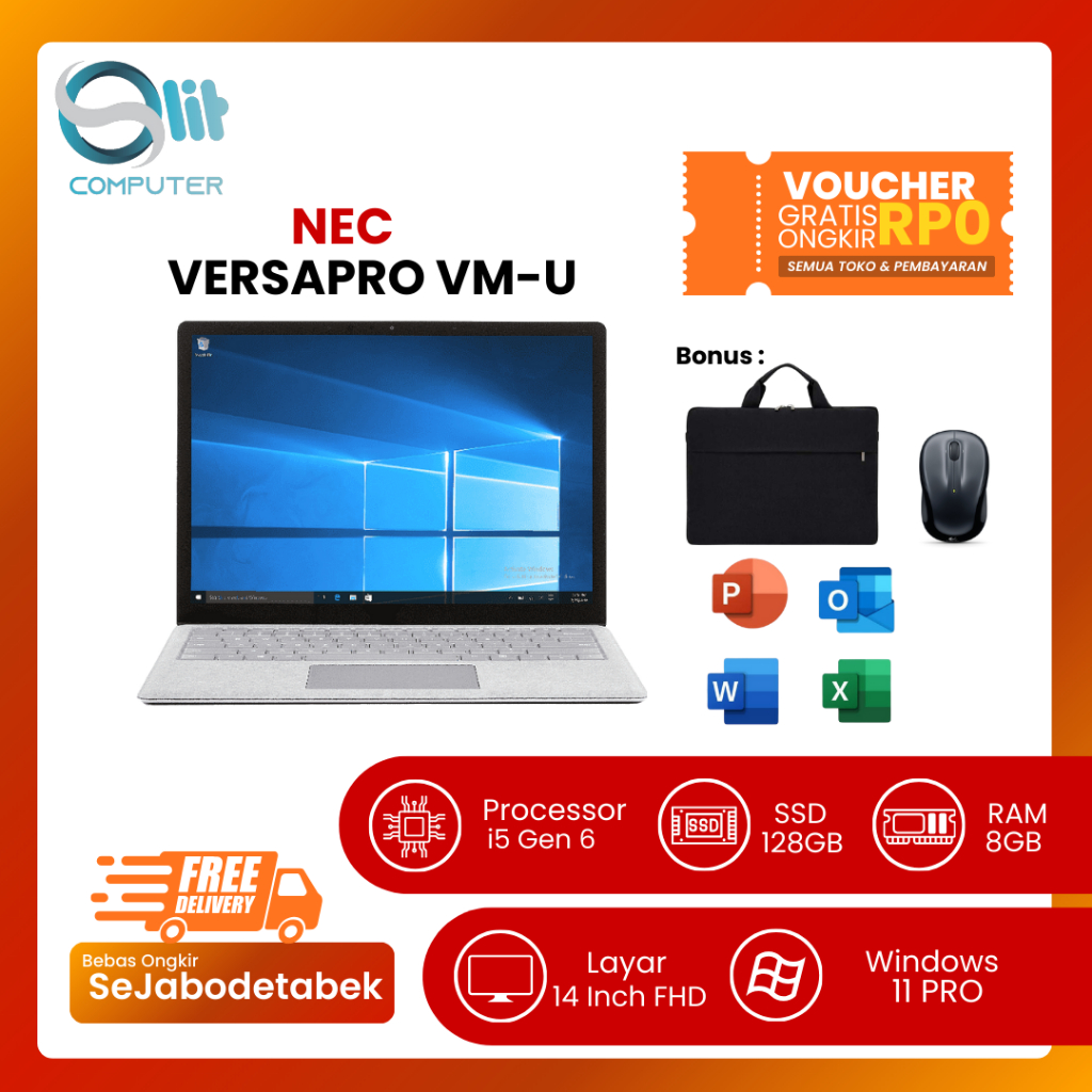 NEC VersaPro VM-U i5 8GB SSD 128GB Laptop Second Rasa Baru