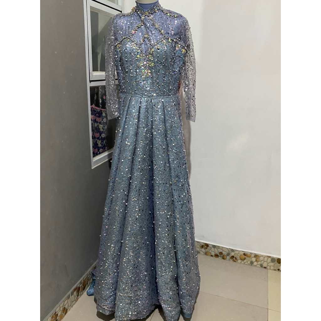 SET GAUN MEWAH GAUN PENGANTIN GAUN PENGANTIN MODERN GAUN PENGANTIN EKOR