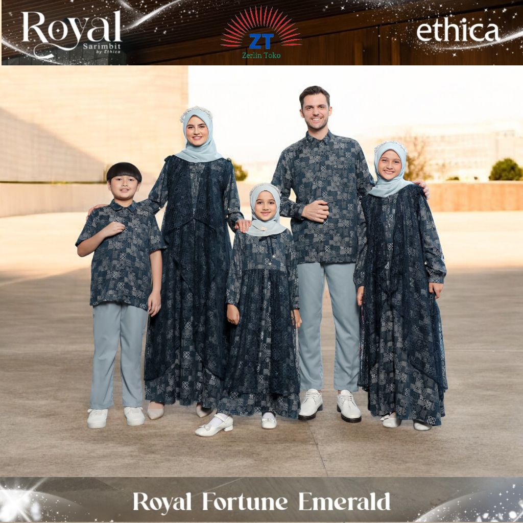 GAMIS LEBARAN 2026 MODEL GAMIS TERBARU SARIMBIT KELUARGA TERBARU ETHICA ROYAL FORTUNE EMERALD KAGUMI
