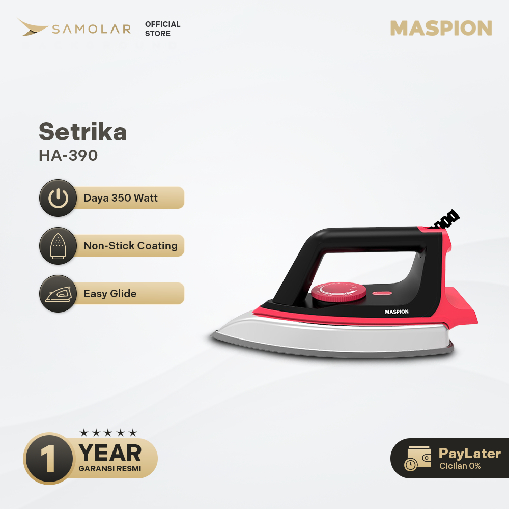 MASPION AUTOMATIC IRON SETRIKA HA-390 | Setrika Maspion | Setrika yang bagus dan cepat licin