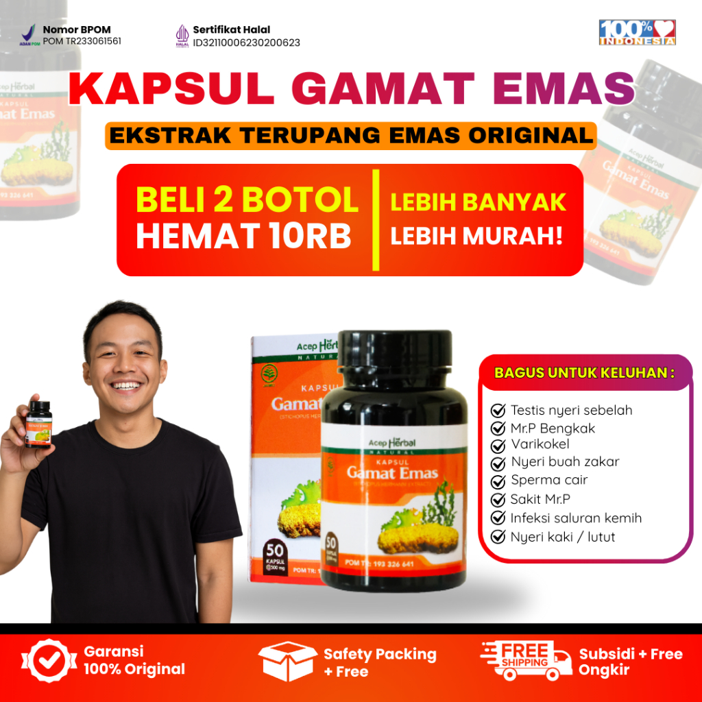 Kapsul Gamat Emas Original, Obat Pereda Nyeri Testis, Mr.P Besar Sebelah, Varikokel, dan Nyeri Lutut