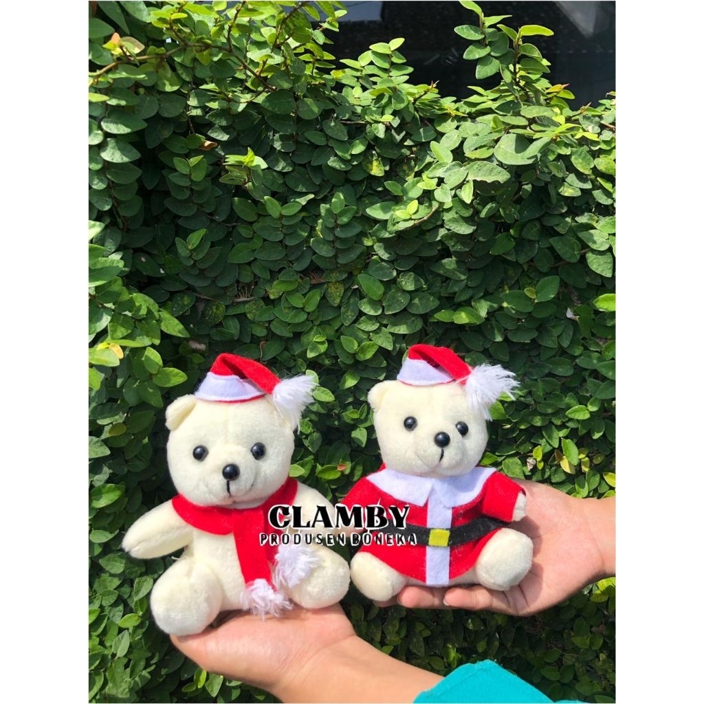 BONEKA SANTA CLAUSE BEAR NATAL / HIASAN NATAL /POHON NATAL GANTUNGAN HIASAN BONEKA / SOUVENIR NATAL