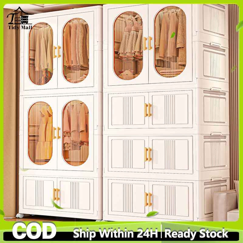 TidyHub 70cm Lemari Pakaian Plastik Kapasitas ekstra besar Lemari Pakaian Anak/Lemari Pakaian Dewasa