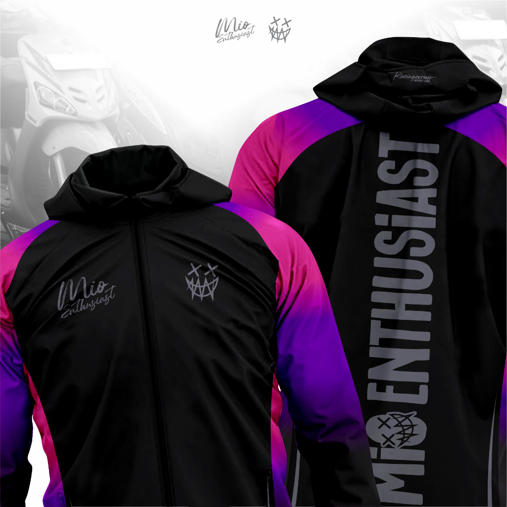 Jaket Mio Enthusiast Full Printing Windbreaker Bahan Tahan Air | Racing Corner