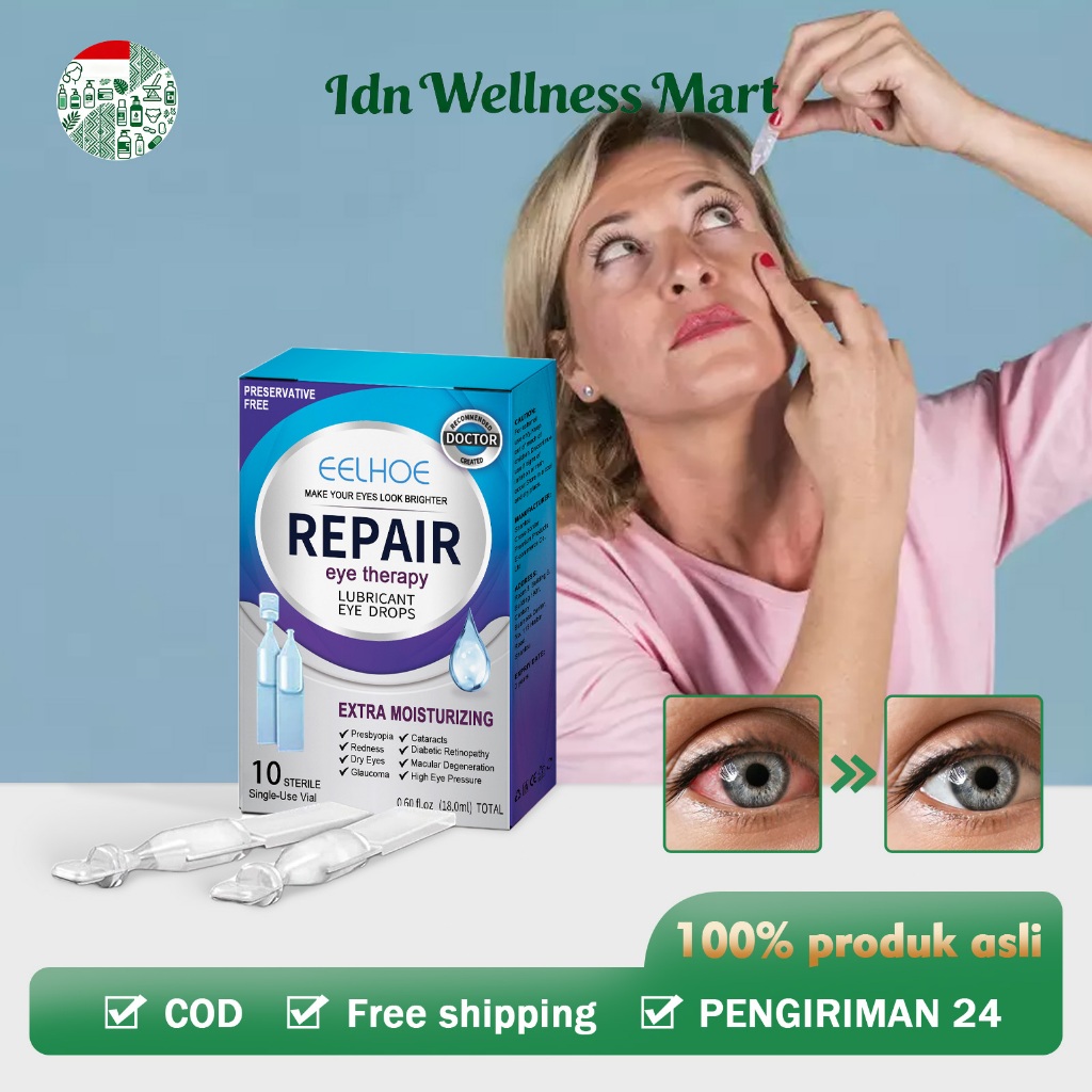 EELHOE Eye Drop Reguler 1set - untuk mata merah Misty Tetes Mata Softlens Melembapkan & Menyegarkan 