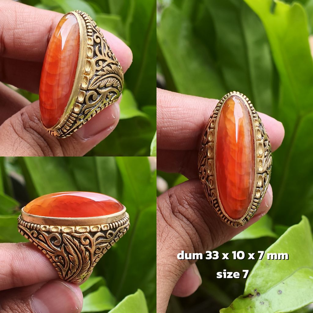 cincin batu pandan nanas merah ngkristal sisik betok