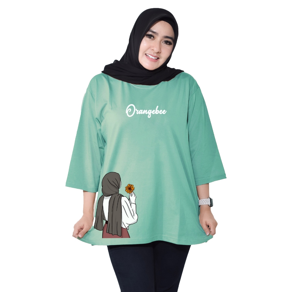 Kaos Oversize Wanita/Kaos Wanita/kaos cewek/Oversize/OrangeBee/OS-081