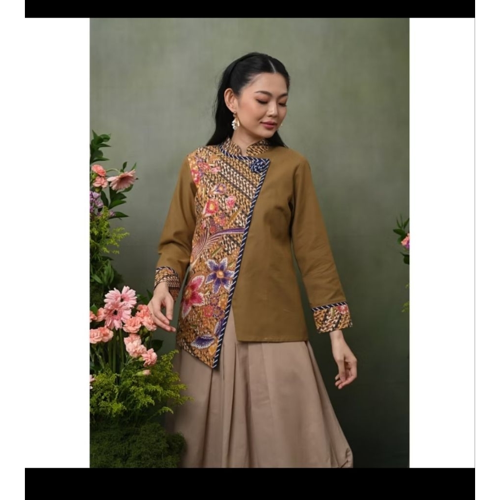 (PRELOVED) NONA RARA - Cani Encim T3396, Baju kerja blouse batik wanita modern