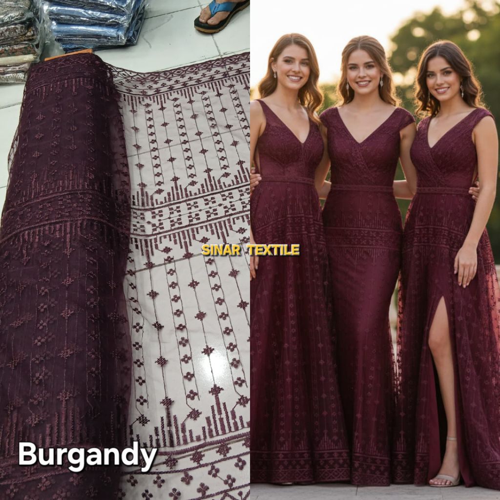 Kain bahan tile sapto premium / Kain tile sapto halus / Kain tile kebaya wanita