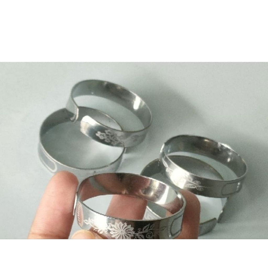 GELANG BAYI GELANG 100% BESI PUTIH ORI MODEL UKIRAN BUNGA DAN UKIRAN NAGA DI SISI NY BISA UKIR NAMA 