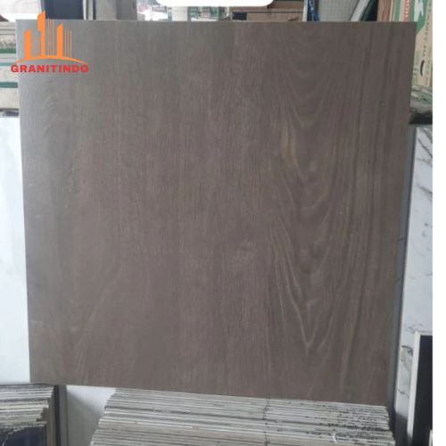 Granit Keramik Lantai Bitonto Dark Brown 80x80 Notif Kayu Mat Inifiniti