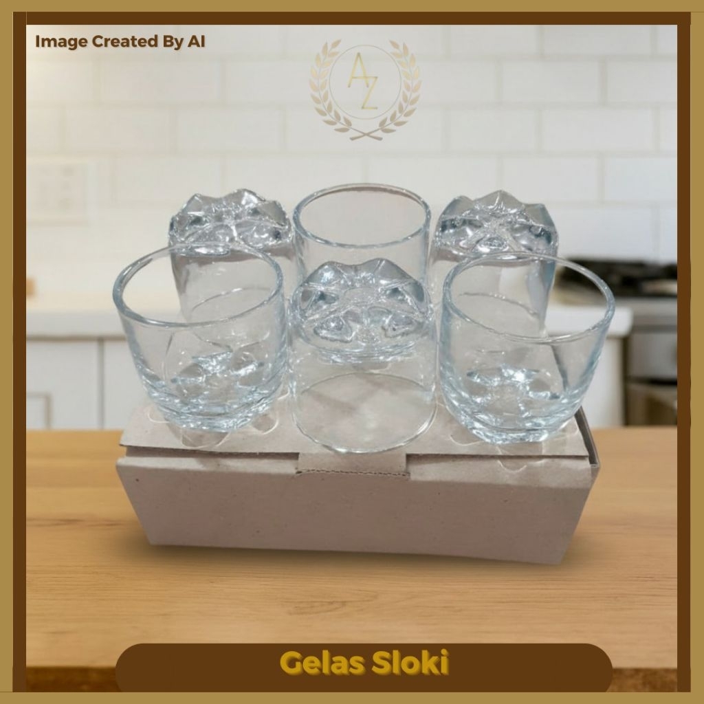 Gelas Sloki Oval / Sloki Kaca Oval / Shot Glass / Soju Glass / Sloki Glass Model Bintang Bagian Bawa