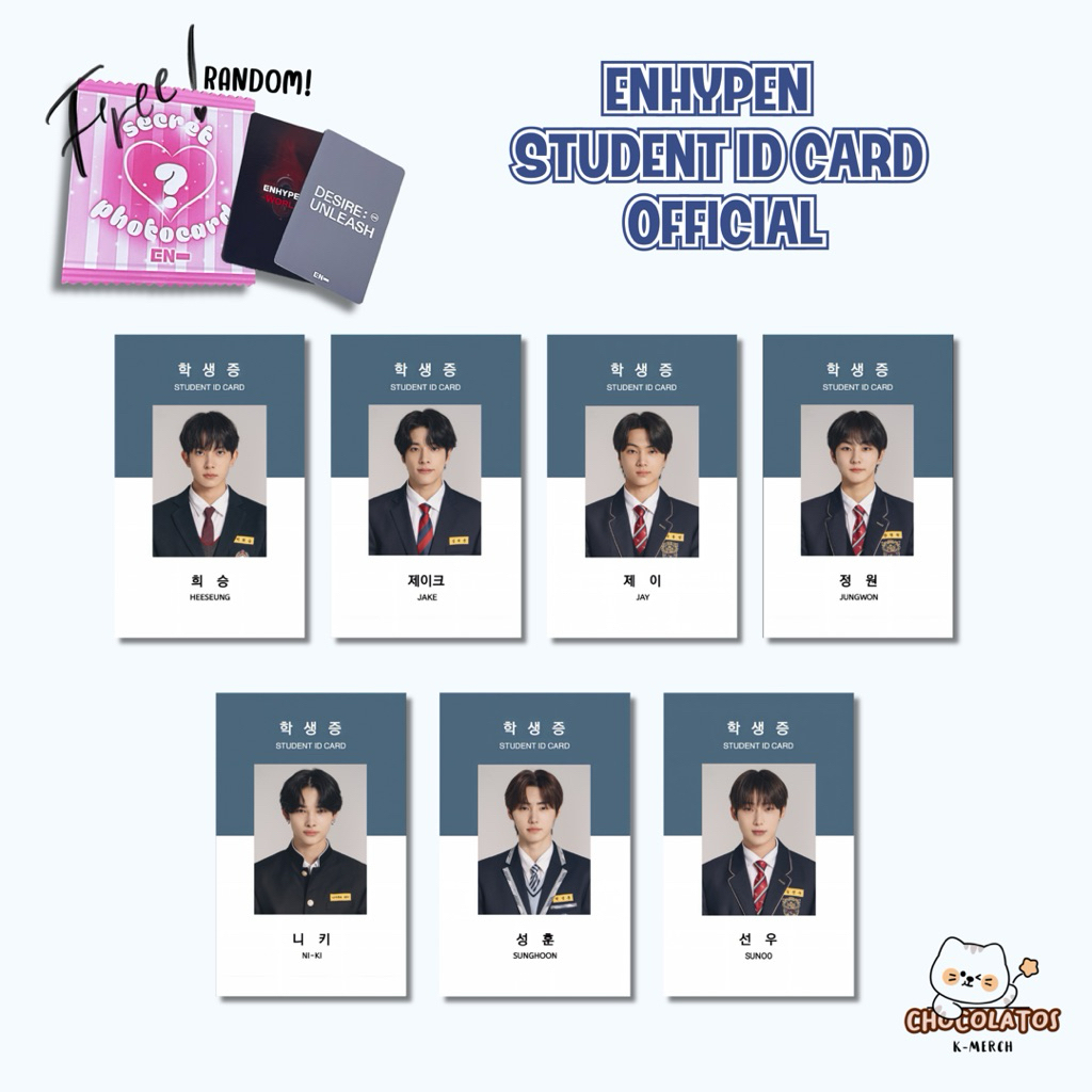 OFFICIAL ENHYPEN STUDENT ID CARD