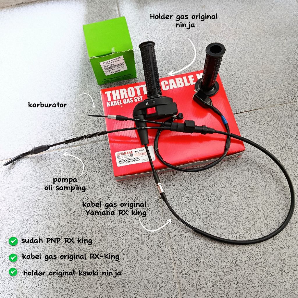 Gas spontan RX king original/ gas spontan ninja kabel original Yamaha RX king sudah PNP