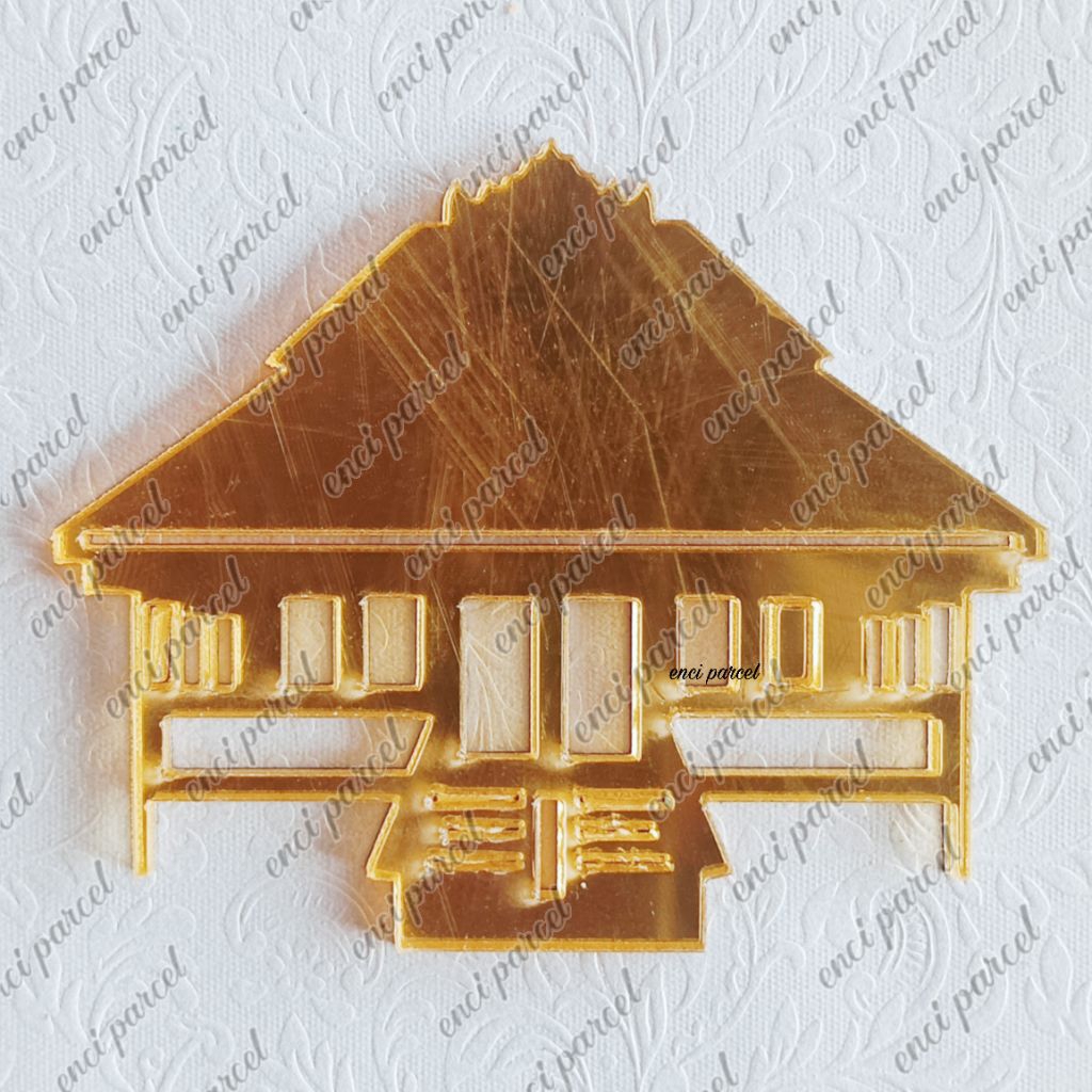 miniatur rumah adat lampung model A replika bangunan tradisional logo nuwo sesat sumatera selatan de