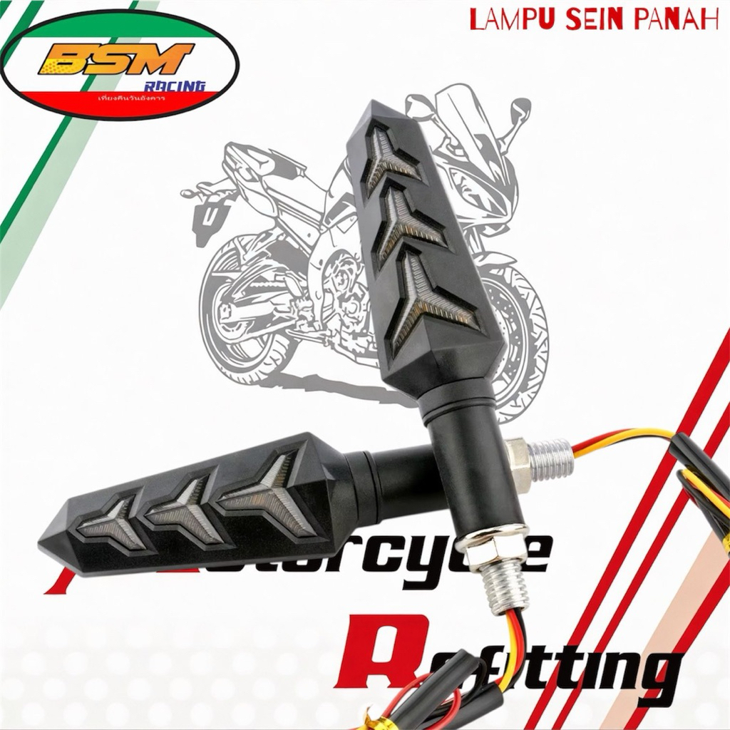 Sen Ninja RR Running Y Shape Lampu Sein LED Running Model Panah Universal Semua Motor