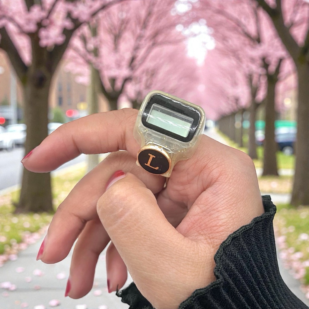 Tasbih Digital  Cincin Led Ring Alarm Kelap Kelip material ABS dan silikon dengan Layar LED 5 Digit 